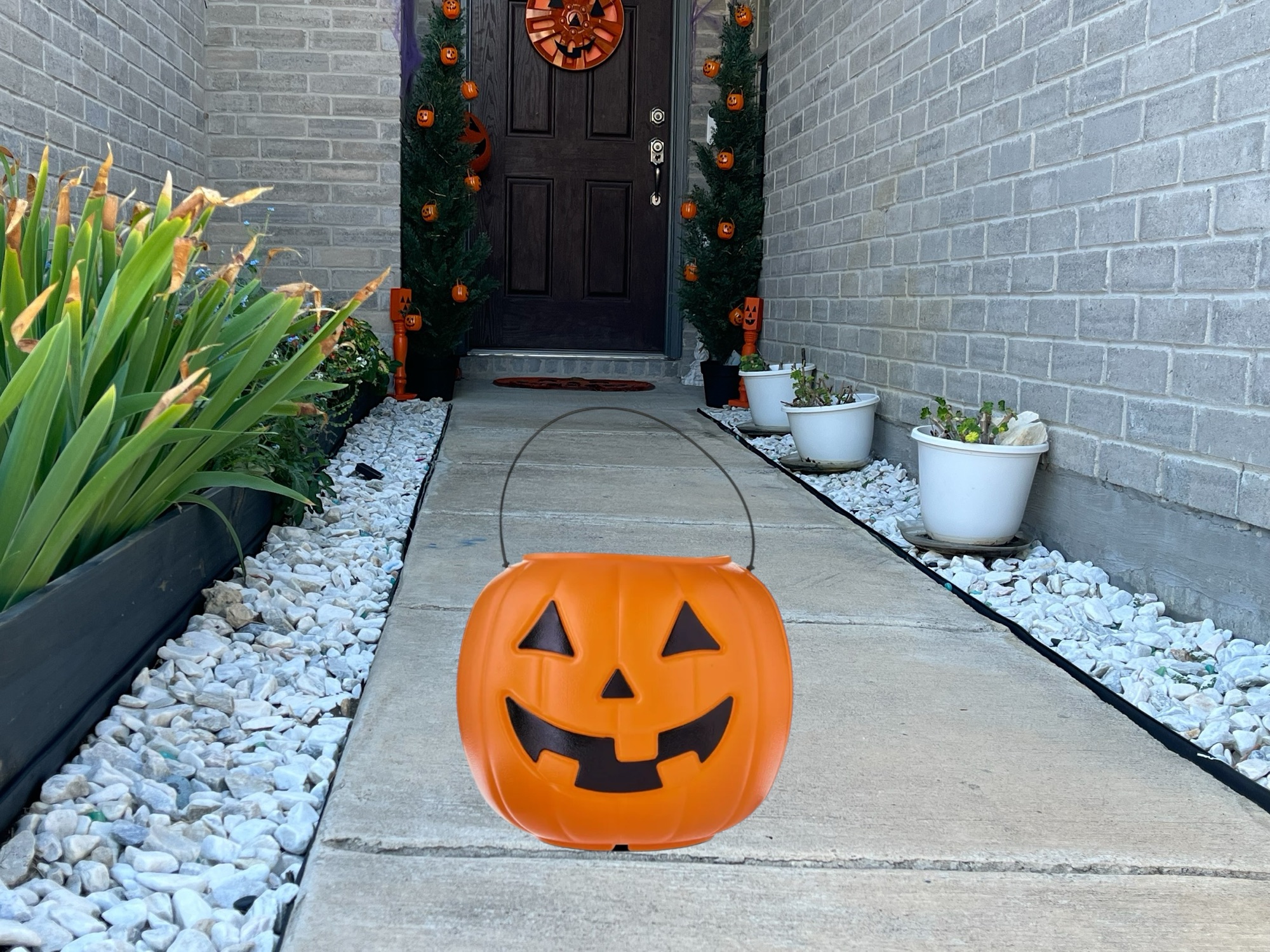 Cement Jack-o’-lantern
